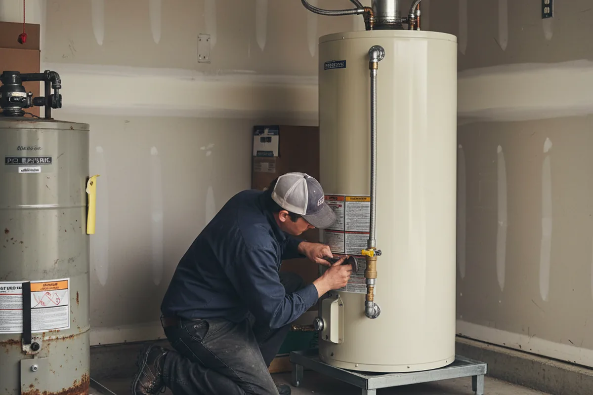 Water heater and shutoff valve replacement in Chocowinity