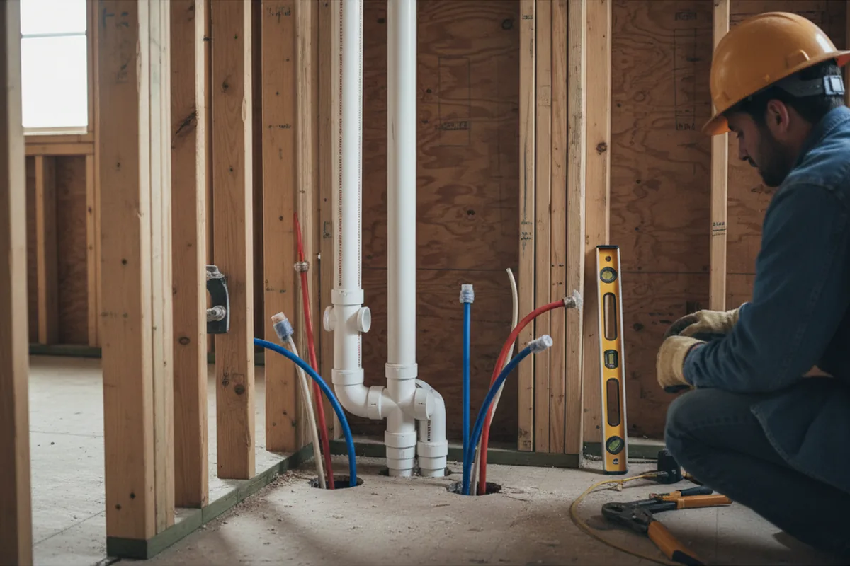 Drain and supply rough-in during Garbage Disposal Repair in Chocowinity