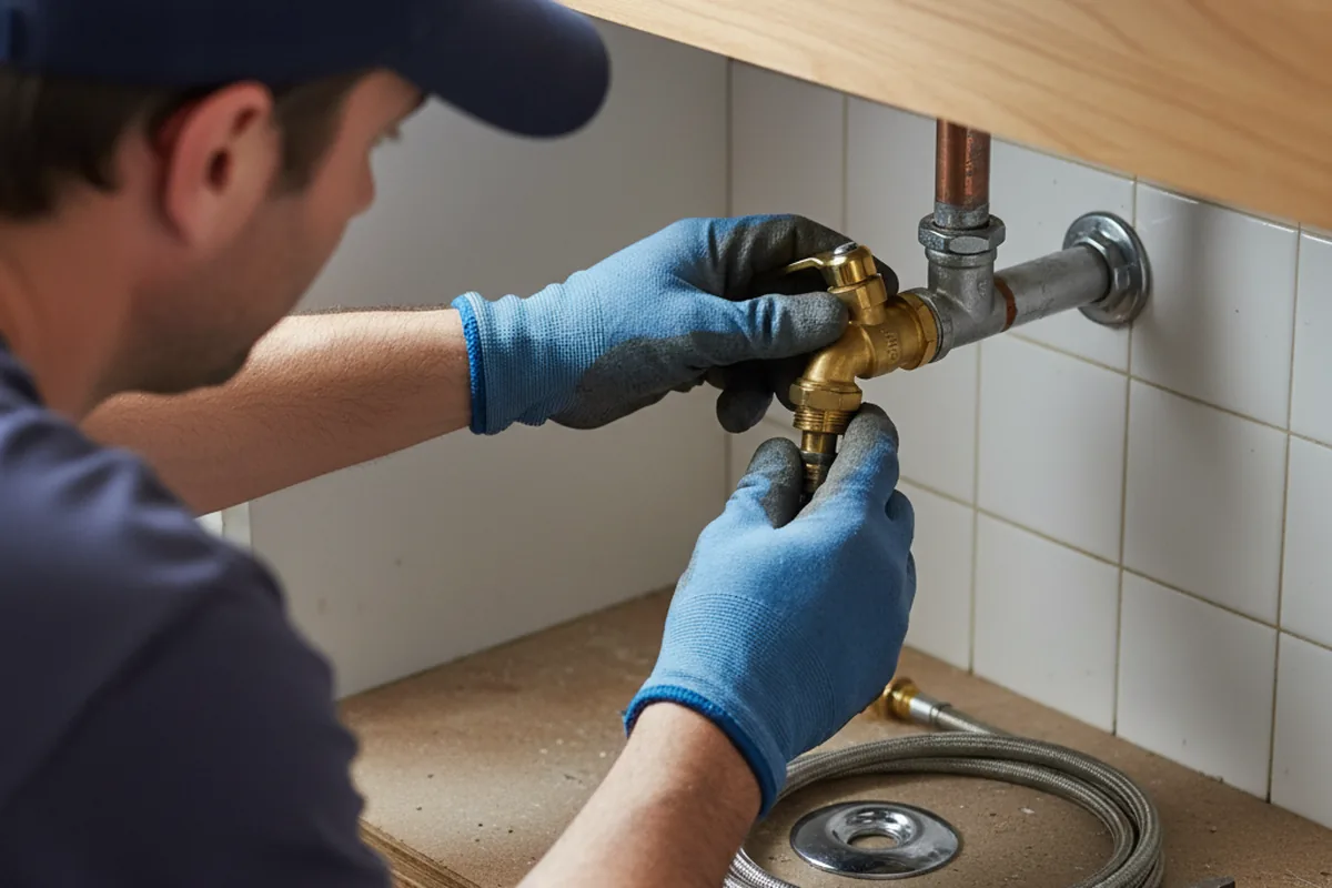Shutoff valve and fitting work during Burst Pipe Repair in Chocowinity
